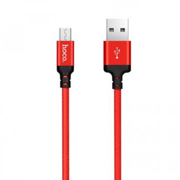 Кабель USB 2.0 hoco X14, AM/microBM, красно-черный, 1м