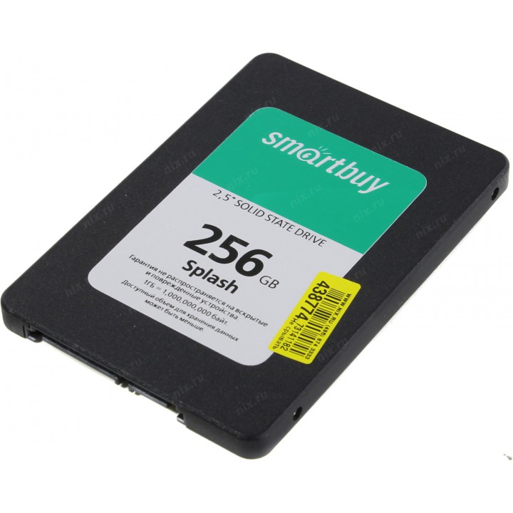 накопитель SSD 2.5" Smartbuy 256Gb Splash <SBSSD-256GT-MX902-25S3> (SATA3, up to 560/500Mbs, 3D TLC,