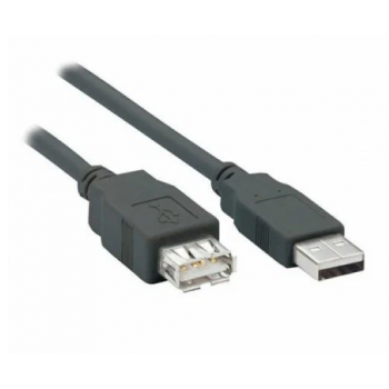 Кабель удлинитель Filum USB 2.0, 1.8 м., серый, разъемы: USB A male-USB A female, пакет. [FL-C-U2-AM