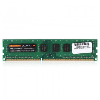 Модуль памяти QUMO DDR3 DIMM 8GB (PC3-12800) 1600MHz QUM3U-8G1600C11L 1.35V