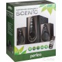Колонки Perfeo "Scenic" PF-103-BT, чёрно-коричневый {BLUETOOTH, FM-тюнер, USB/SD, ПДУ, 20Вт+5х2Вт}
