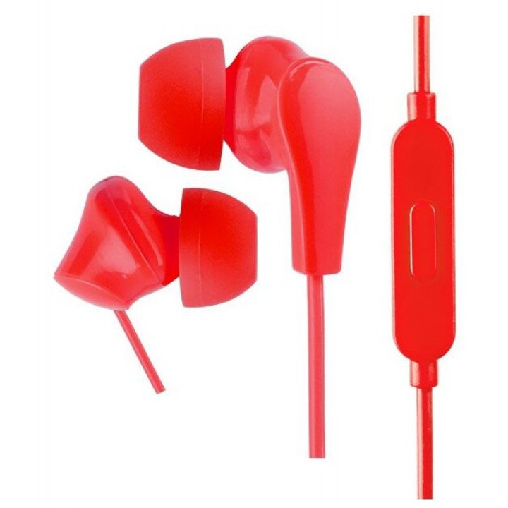 Наушники внутриканальные Perfeo «ALPHA» c микрофоном, красные (PF_A4935)