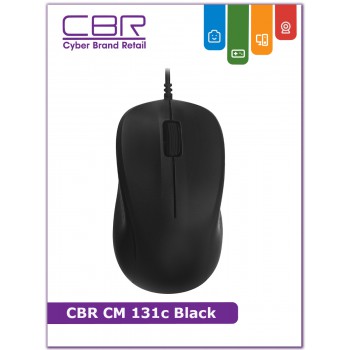 Мышь проводная CBR CM 131c Black, оптическая, USB, 1200 dpi, 3 кнопки и колесо прокрутки, ABS-пласти