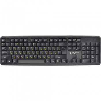 Клавиатура Exegate LY-331L, (USB, шнур 2м, черная,  104кл, Enter большой), Color box