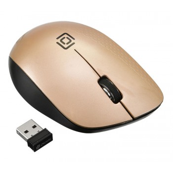 Мышь Oklick 695MW черный/золотистый оптическая (1000dpi) беспроводная USB (3but)