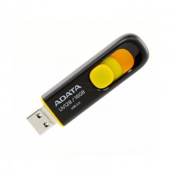 Флеш диск 16GB A-DATA UV128, USB 3.0 черный/желтый