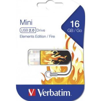 Флеш Диск 16GB VERBATIM Mini Elements Edition черный/рисунок, 49406, USB 2.0