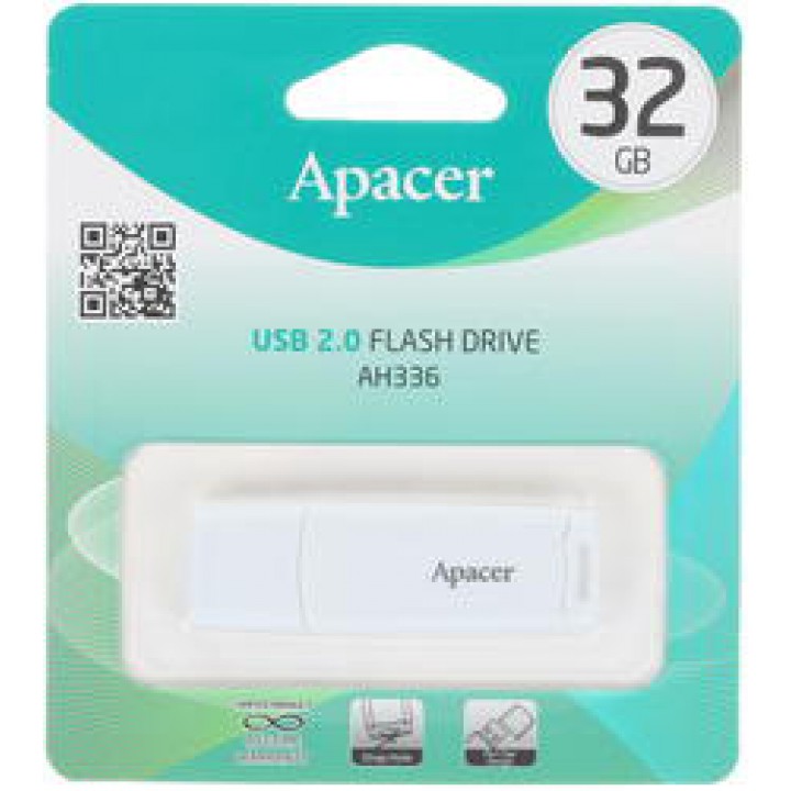 32GB Apacer AH336 USB Flash AP32GAH336W-1 USB 2.0, White, RTL