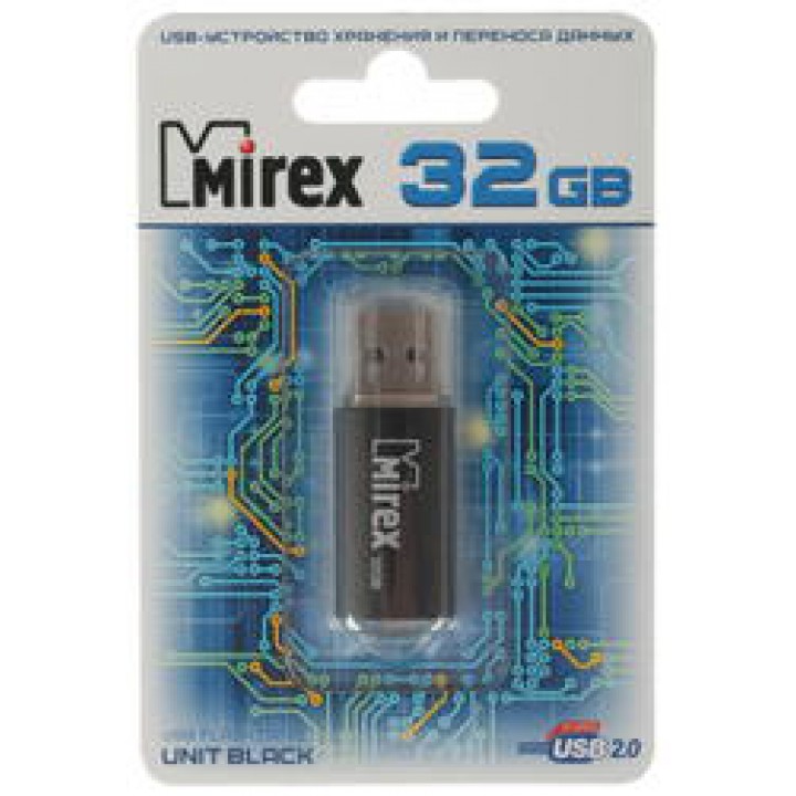 Флеш накопитель 32GB Mirex Unit, USB 2.0, Черный