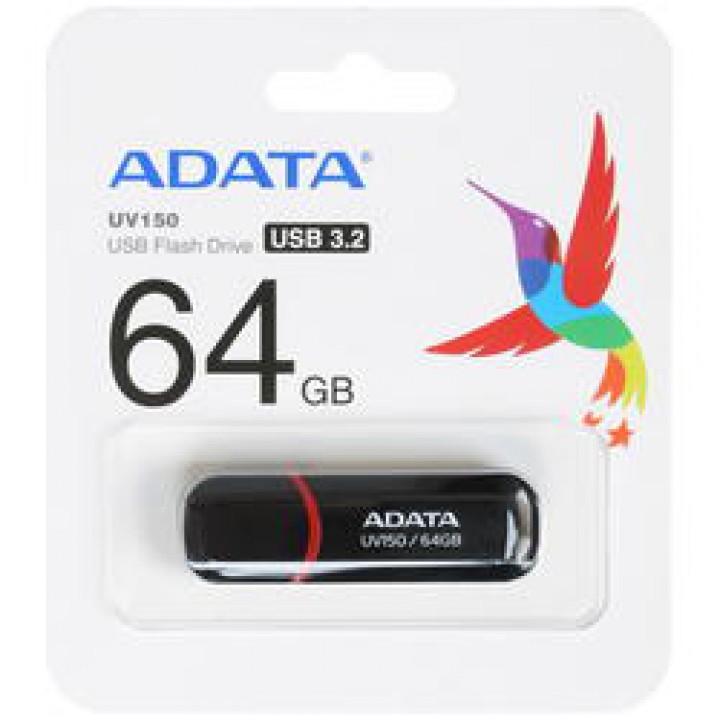 Флеш Диск 64GB ADATA DashDrive UV150 AUV150-64G-RBK USB 3.0, Black, Retail