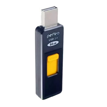 Носитель информации Perfeo USB Drive 64GB S02 Black PF-S02B064