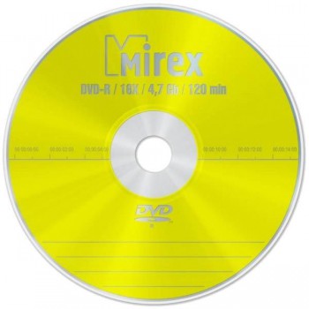 Диск DVD-R Mirex 4.7 Gb, 16x, Cake Box (50), (50/300) <UL130003A1B>