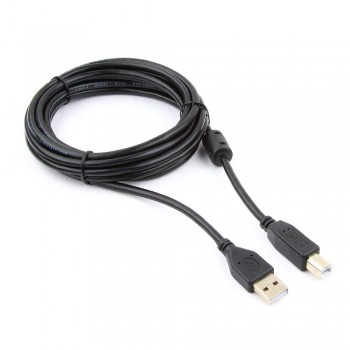 Кабель USB 2.0 Pro Cablexpert, AM/BM, 3м, экран, 2феррит.кольца, черный, п