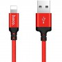 Кабель USB 2.0 hoco X26, AM/Lightning M, черно-красный, 1м