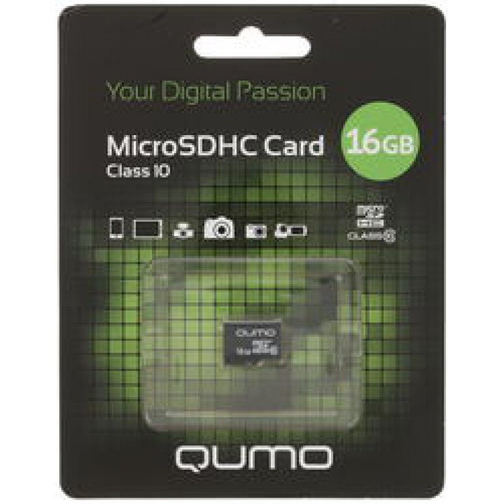 Флеш Карта MicroSD 16Gb QUMO QM16GMICSD10NA {MicroSD Class 10}