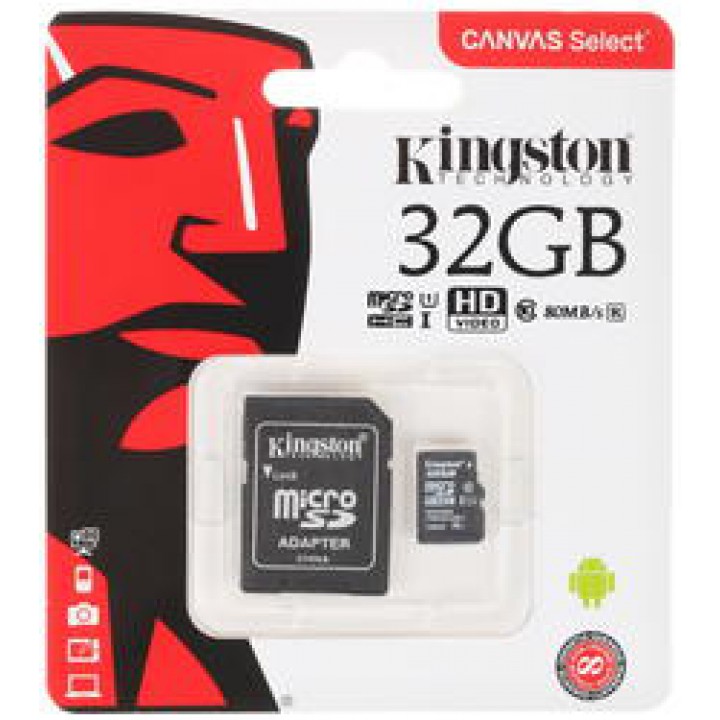 Флеш Карта MicroSD 32Gb Kingston Class10 SDCS/32GB + adapter