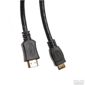 Кабель Dialog HC-A1310 - кабель miniHDMI C (M) - HDMI A (M), V1.4, длина 1м, GOLD, в пакете