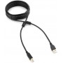 Кабель USB 2.0 Pro Cablexpert, AM/BM, 1.8м, экран, феррит.кольцо, черный, пакет