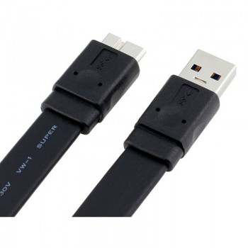 Кабель Micro USB 3.0 Orient MU-305F, Am -) micro-Bm (10pin), 0.5 м, плоский, черный