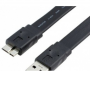 Кабель Micro USB 3.0 Orient MU-305F, Am -) micro-Bm (10pin), 0.5 м, плоский, черный