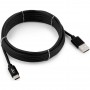 Кабель USB 2.0 Cablexpert, AM/Type-C, серия Silver, длина 3м, черный, блистер