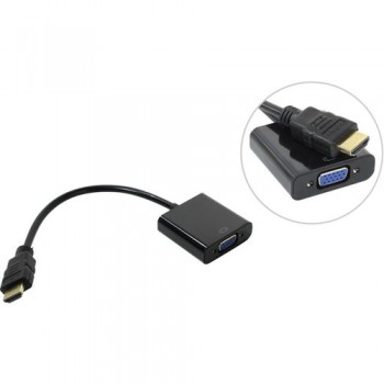 Адаптер HDMI M--)VGA 15F+Audio ORIENT C118, для подкл.монитора/проектора к выходу HDMI,