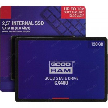 SSD 2.5" Goodram 128Gb CX400 <SSDPR-CX400-128-G2> (SATA3, up to 550/450MBs, 85000IOPs, 3D TLC, Phiso
