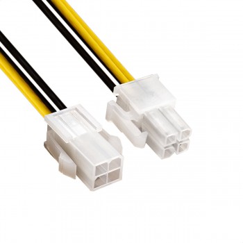 Удлинитель кабеля питания материнской платы +12V ExeGate EX-EXT-4M4F-0.3 (4pin EPS12V M/4pin EPS12V 